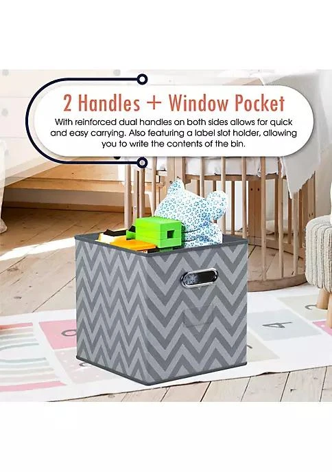 商品Ornavo Home|Home Ornavo Home Chevron Foldable Storage Cube Bin With Dual Handles,价格¥248,第5张图片详细描述