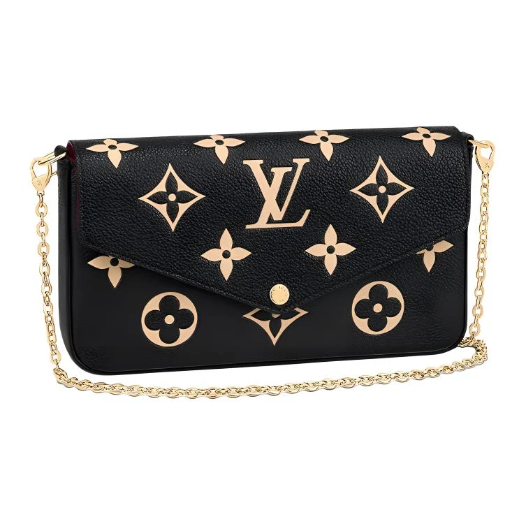 商品[国内直发] Louis Vuitton|Pochette Félicie 信封式构型标志性徽标压纹 软粒面牛皮革 三合一链条包手拿包斜挎包单肩包 女款 黑色,价格¥14907,第1张图片
