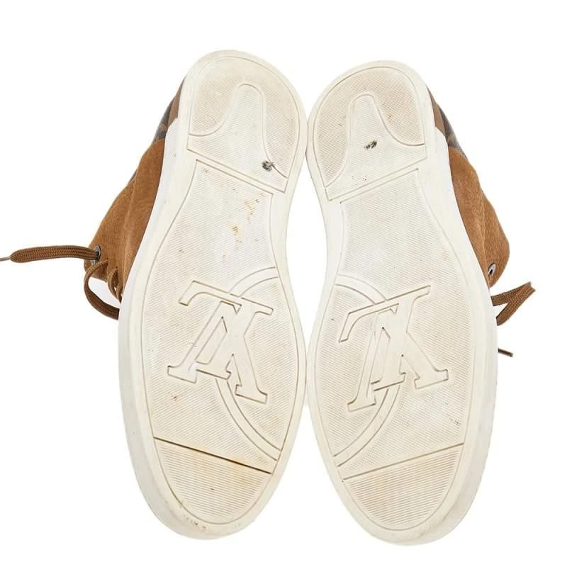 Louis Vuitton Brown Leather And Monogram Canvas High Top Sneakers Size 41.5 商品