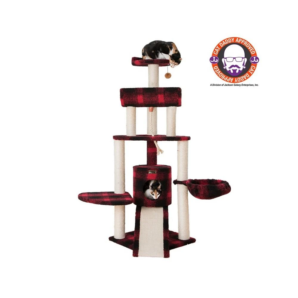 商品Macy's|Real Wood Cat Tree, 4 Levels With Rope, Ramp, Perch, & Condo,价格¥2066,第3张图片详细描述