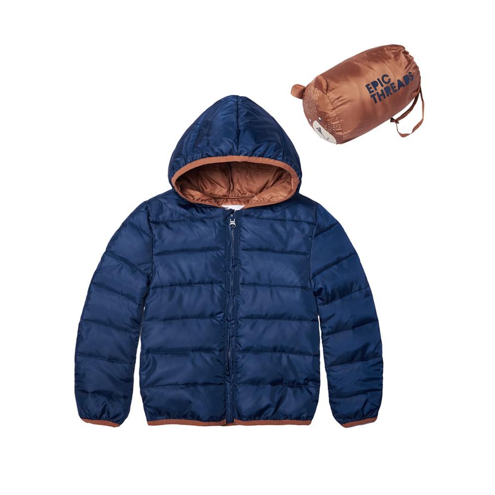 Little Boys Packable Jacket with Bag, 2 Piece Set, Created for Macy's商品第1张图片规格展示