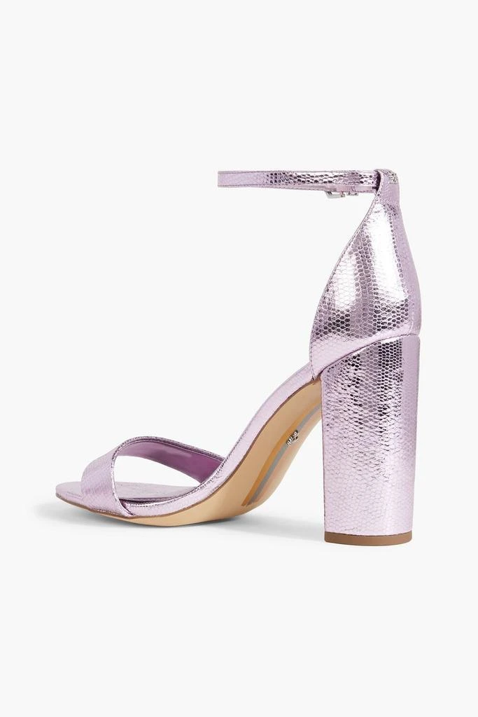 商品Sam Edelman|Yaro mirrored and lizard-effect leather sandals,价格¥289,第3张图片详细描述