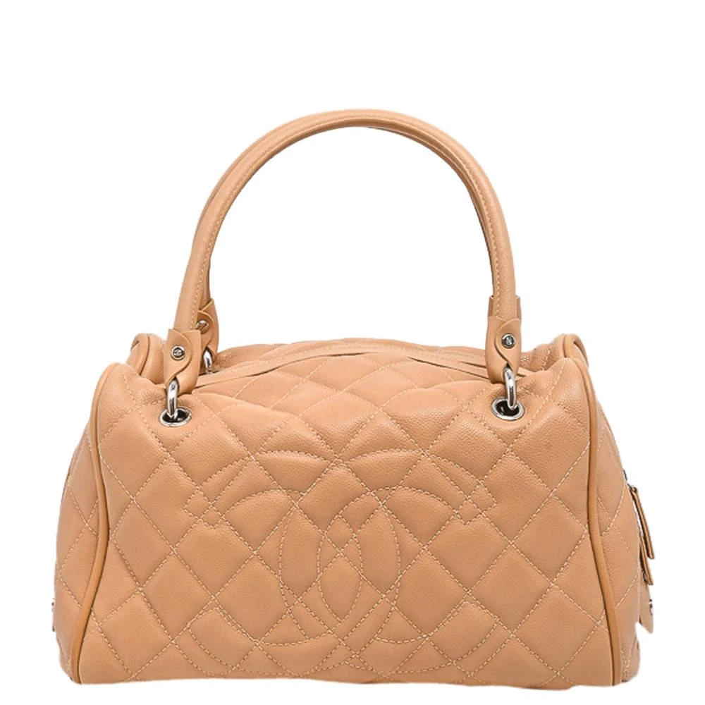 商品[二手商品] Chanel|Chanel Nude Quilted Caviar Leather Timeless Classic Bowler Bag,价格¥14224,第1张图片