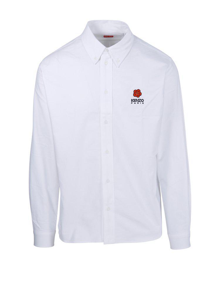 商品Kenzo|Kenzo Boke Flower Logo Embroidered Buttoned Shirt,价格¥1732-¥1789,第1张图片