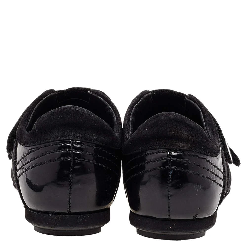 商品[二手商品] Versace|Versace Black Patent Leather And Suede Double Velcro Strap Low Top Sneakers Size 40,价格¥1636,第5张图片详细描述