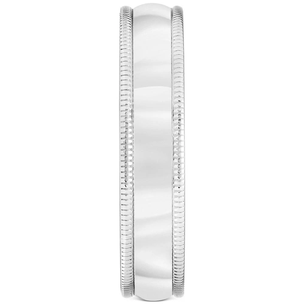 商品Macy's|Men's Milgrain Edge Wedding Band in 18k Gold-Plated Sterling Silver (Also in Sterling Silver),价格¥392,第3张图片详细描述