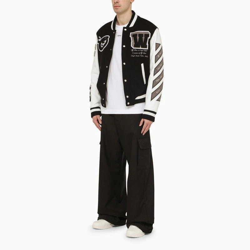 商品Off-White|VARSITY WOOL  LEATHER JACKET,价格¥10909,第2张图片详细描述