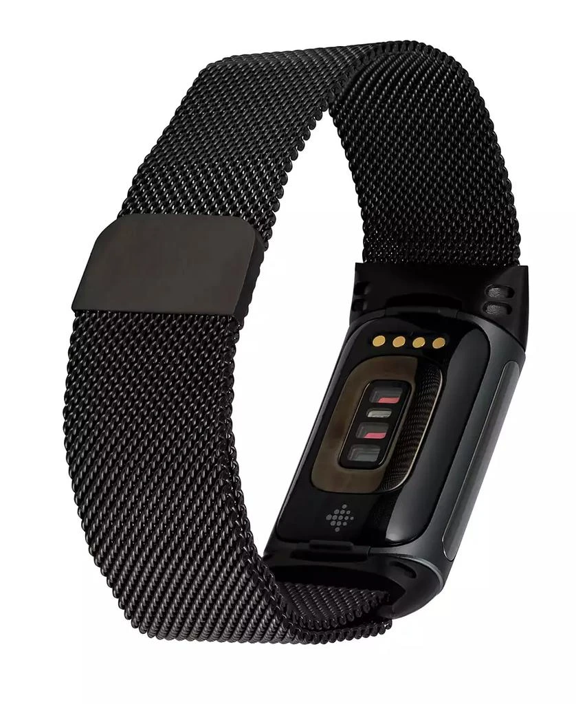 商品WITHit|Black Stainless Steel Mesh Band Compatible with Fitbit Charge 5 and 6,价格¥193,第2张图片详细描述