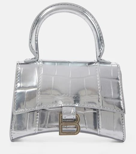 商品Balenciaga|Hourglass Mini croc-effect leather crossbody bag,价格¥6063,第1张图片