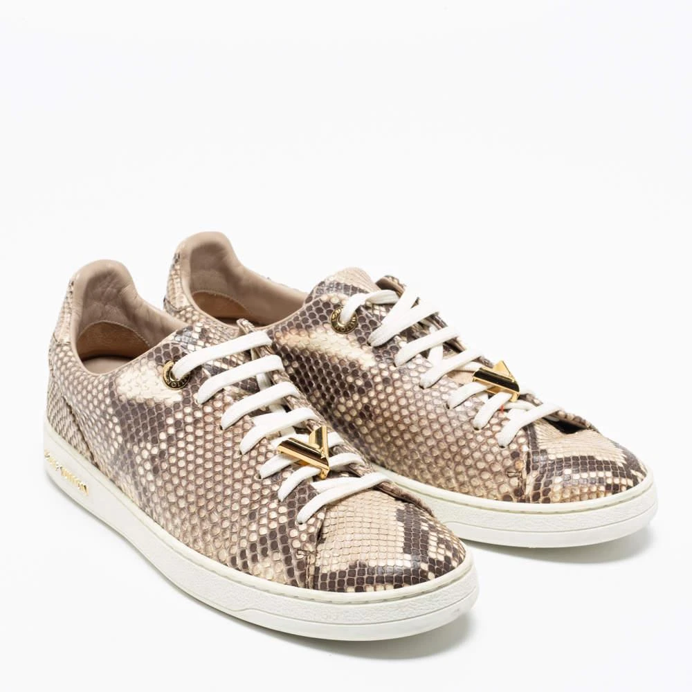 商品[二手商品] Louis Vuitton|Louis Vuitton Two-Tone Python Leather Frontrow Low-Top Sneakers Size 37.5,价格¥3650,第4张图片详细描述