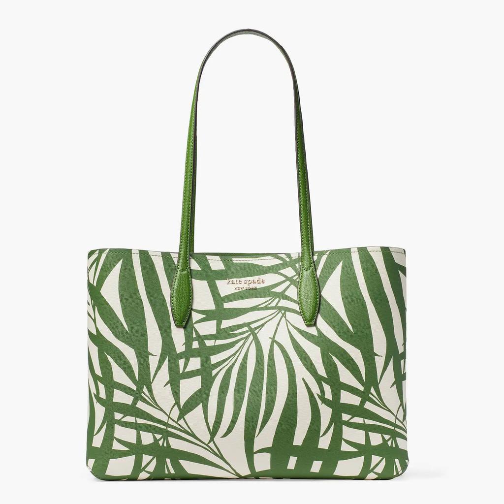 商品Kate Spade|Kate Spade New York Women's All Day Palm Fronds Printed Large Tote Bag - Bitter Greens Multi,价格¥2191,第1张图片