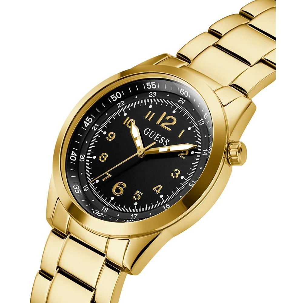 商品GUESS|Men's Quartz Gold-Tone Stainless Steel Bracelet Watch 42mm,价格¥861,第4张图片详细描述