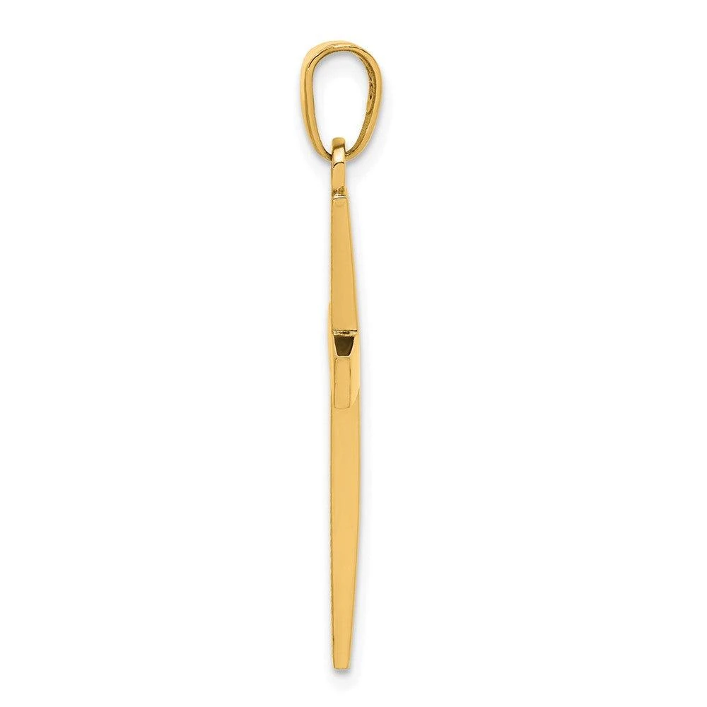 商品Diamond2Deal|10k Yellow Gold Polished Beveled Cross Charm,价格¥2791,第2张图片详细描述
