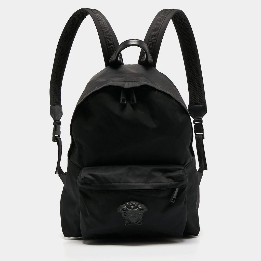 Versace Black Nylon and Leather Medusa Backpack商品第1张图片规格展示