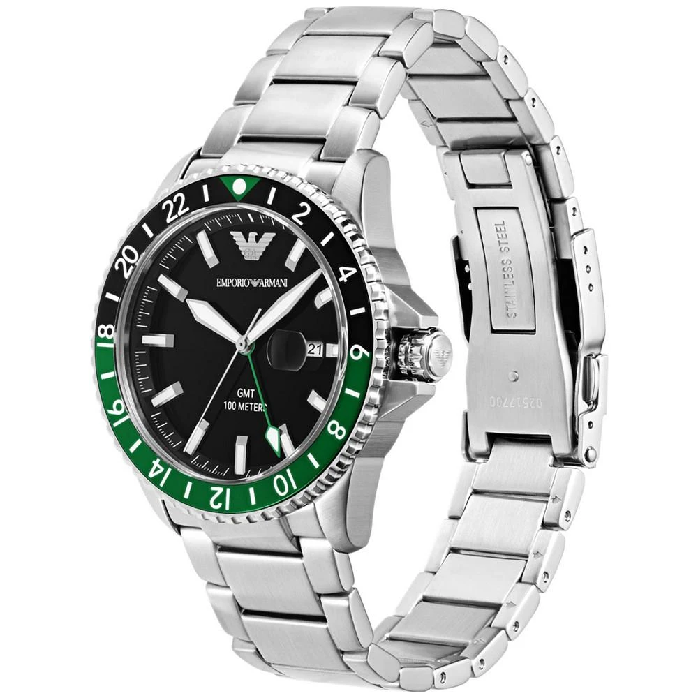 商品Emporio Armani|Men's GMT Dual Time Stainless Steel Bracelet Watch 42mm,价格¥2168,第4张图片详细描述