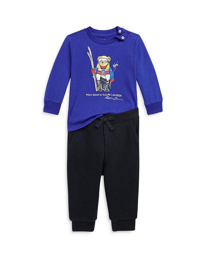 商品Ralph Lauren|Boys' Polo Bear Jersey Tee & Fleece Pant Set - Baby,价格¥414,第3张图片详细描述