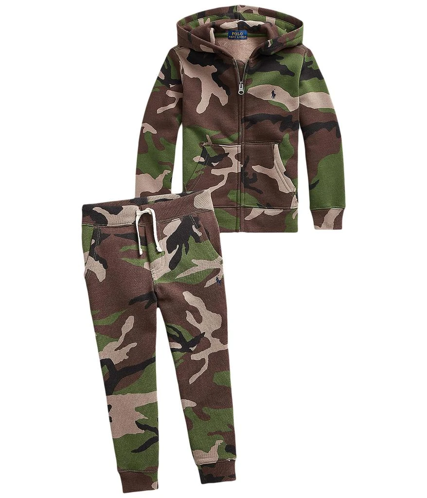 商品Ralph Lauren|Camo Fleece Full Zip Hoodie (Little Kids),价格¥316,第3张图片详细描述