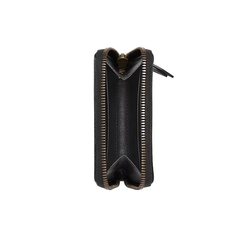 商品Gucci|【预售3-7天】GUCCI/古驰 21秋冬GGMarmont系列 女士黑色绗缝皮革金色双G装饰拉链卡包卡片夹‎671772DTDHT1000,价格¥3688,第5张图片详细描述