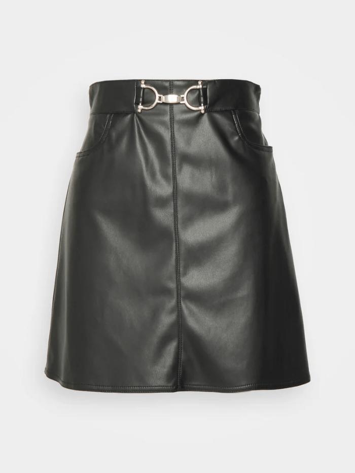 Marella ARABO Black Faux Leather Skirt 37760228 002商品第1张图片规格展示