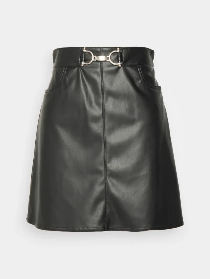 商品Marella|Marella ARABO Black Faux Leather Skirt 37760228 002,价格¥881,第1张图片