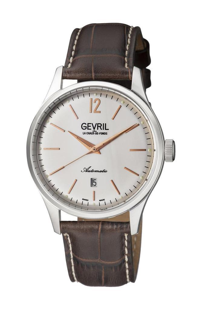 商品Gevril|Men's Five Points Alligator Embossed Leather Strap Watch, 43mm,价格¥4204,第6张图片详细描述