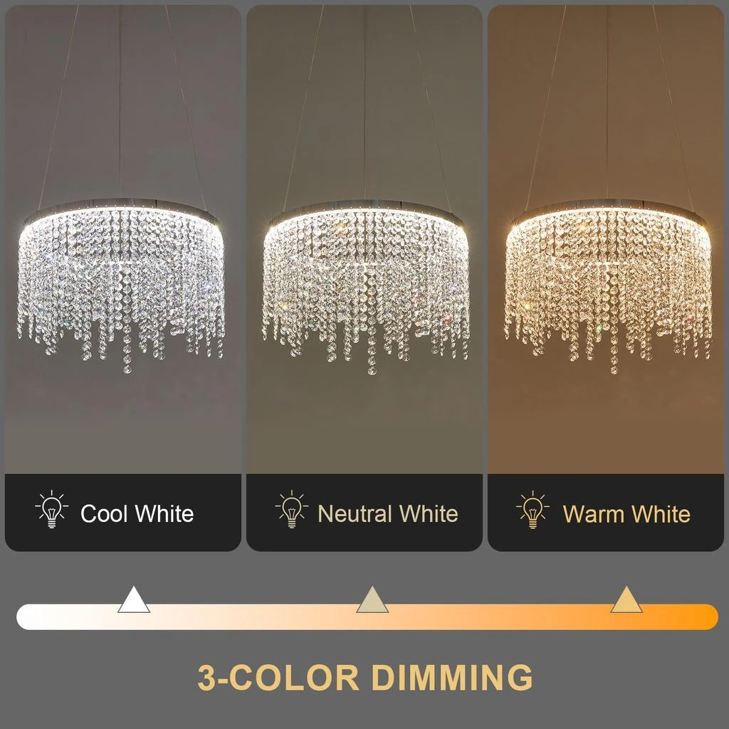商品Simplie Fun|Fancy hanging ceiling lamps luxury modern pendant light crystal chandelier,价格¥1249,第5张图片详细描述