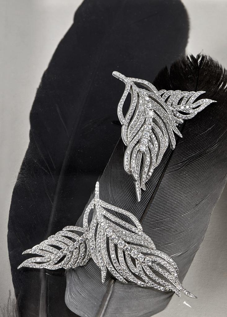 Sterling silver hermes feathers earrings商品第2张图片规格展示