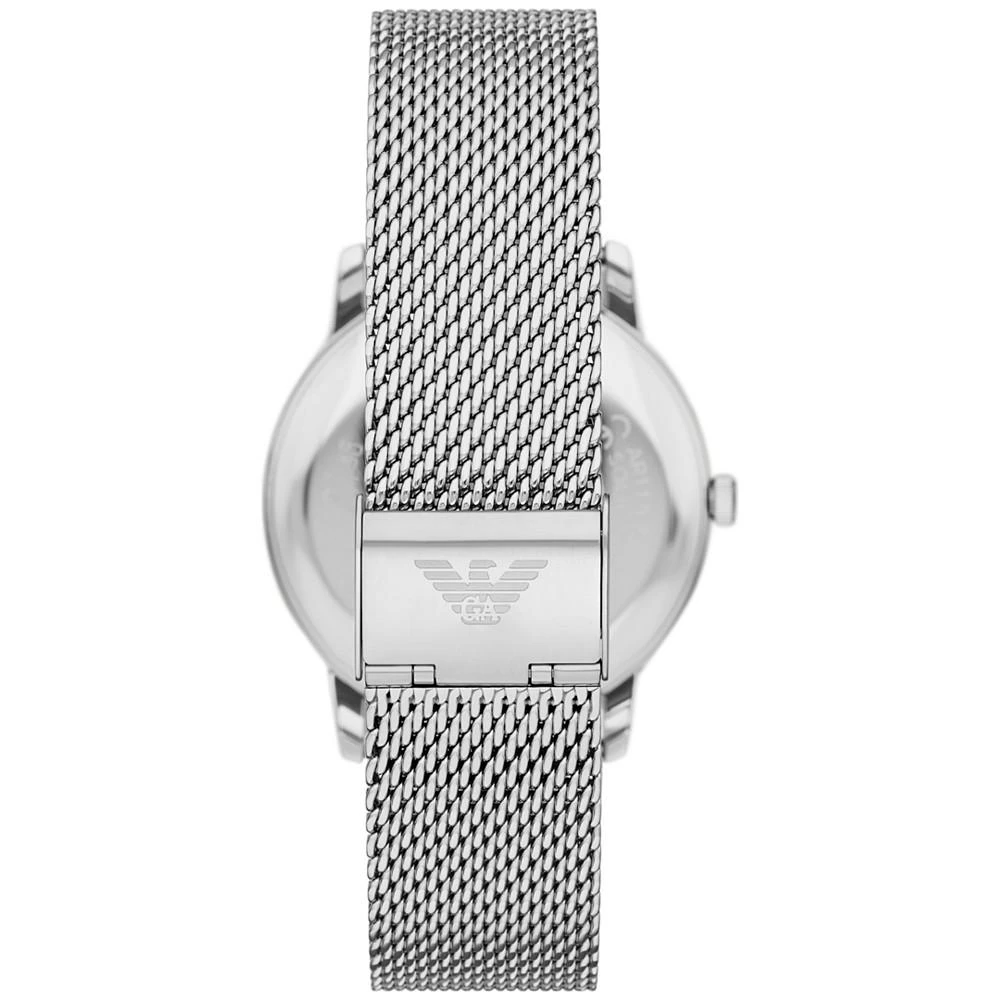 商品Emporio Armani|Men's Minimalist Stainless Steel Mesh Bracelet Watch 42mm,价格¥1695,第3张图片详细描述