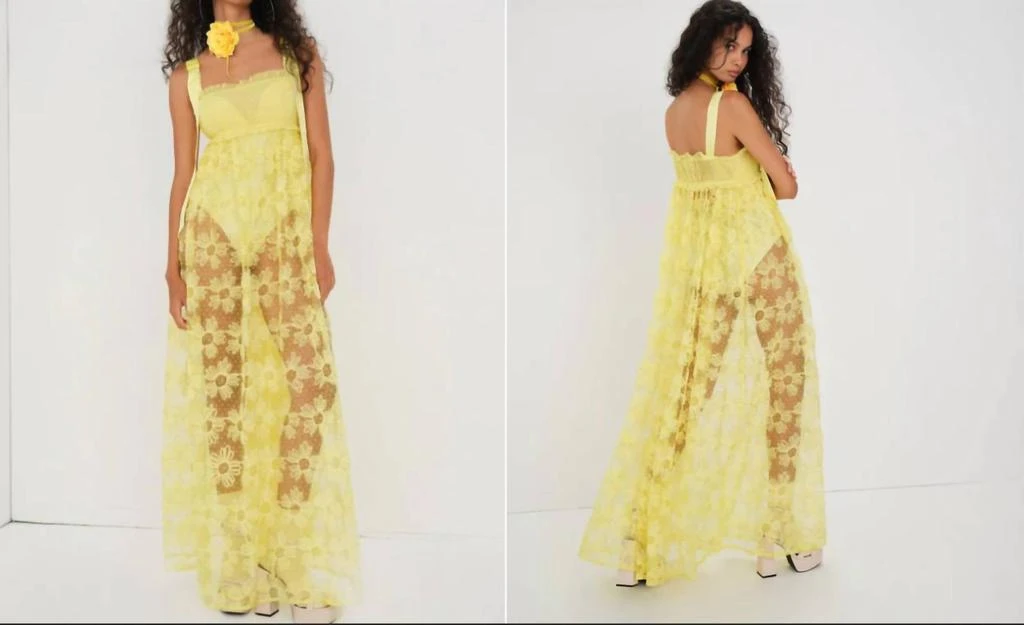 商品For Love & Lemons|Emma Maxi Dress In Yellow,价格¥1722,第1张图片