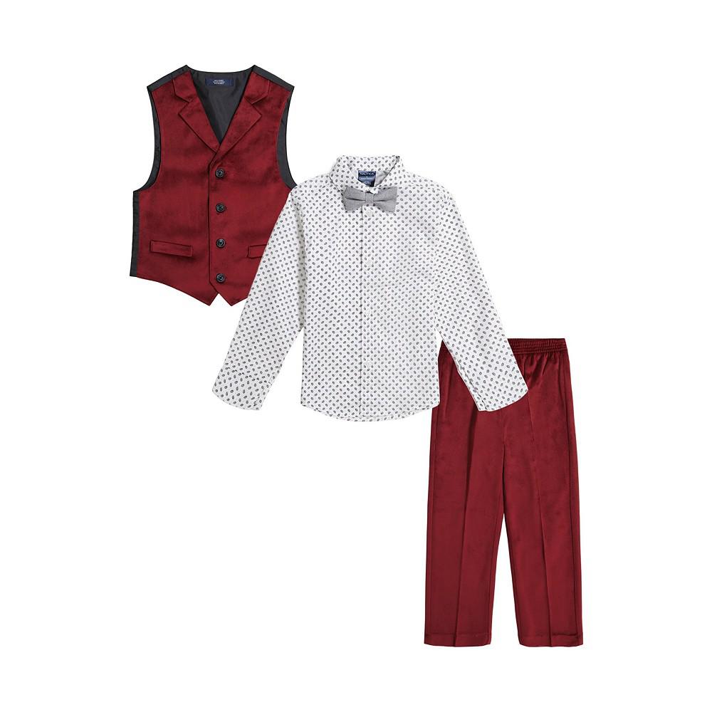 Little Boys 4-Pc. Velvet Vest, Pants, Shirt & Bowtie Set商品第7张图片规格展示