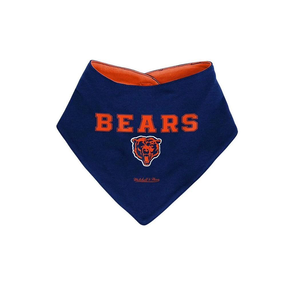 商品Mitchell & Ness|Newborn and Infant Boys and Girls Navy, Orange Chicago Bears Throwback Bodysuit Bib and Booties Set,价格¥338,第2张图片详细描述