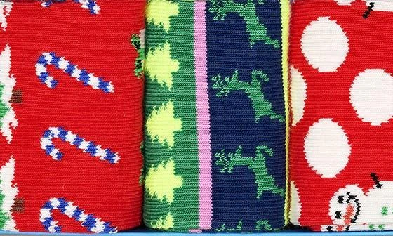 Kids' Assorted 3-Pack Holiday Crew Socks Gift Box 商品