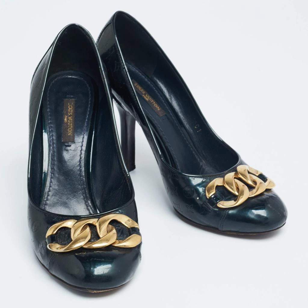 商品[二手商品] Louis Vuitton|Louis Vuitton Green Patent Monogram-Vernis-Claudia-Pumps  Size 38,价格¥2097,第4张图片详细描述