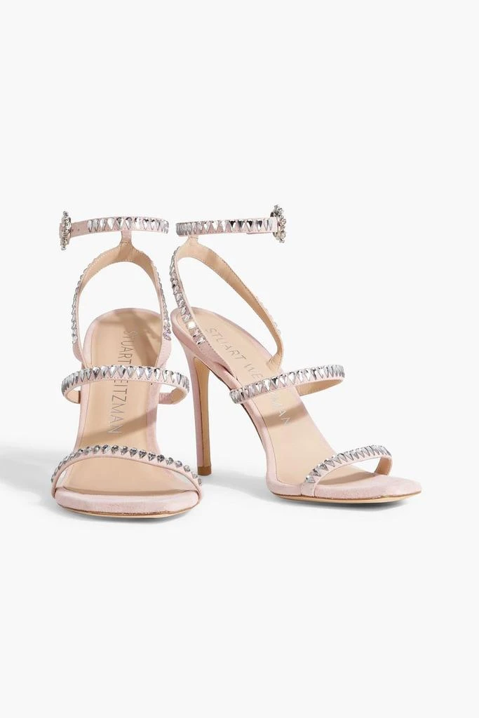 商品Stuart Weitzman|Gem Cut 100 crystal-embellished suede sandals,价格¥1691,第2张图片详细描述