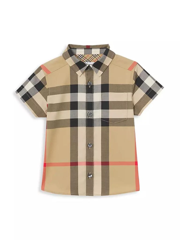 商品Burberry|Baby's & Little Boy's Mini Owen Oversized Vintage-Check Short-Sleeve Shirt,价格¥1501,第1张图片