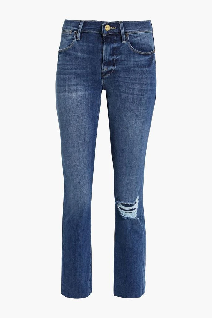 FRAME Distressed high-rise straight-leg jeans from THE OUTNET US