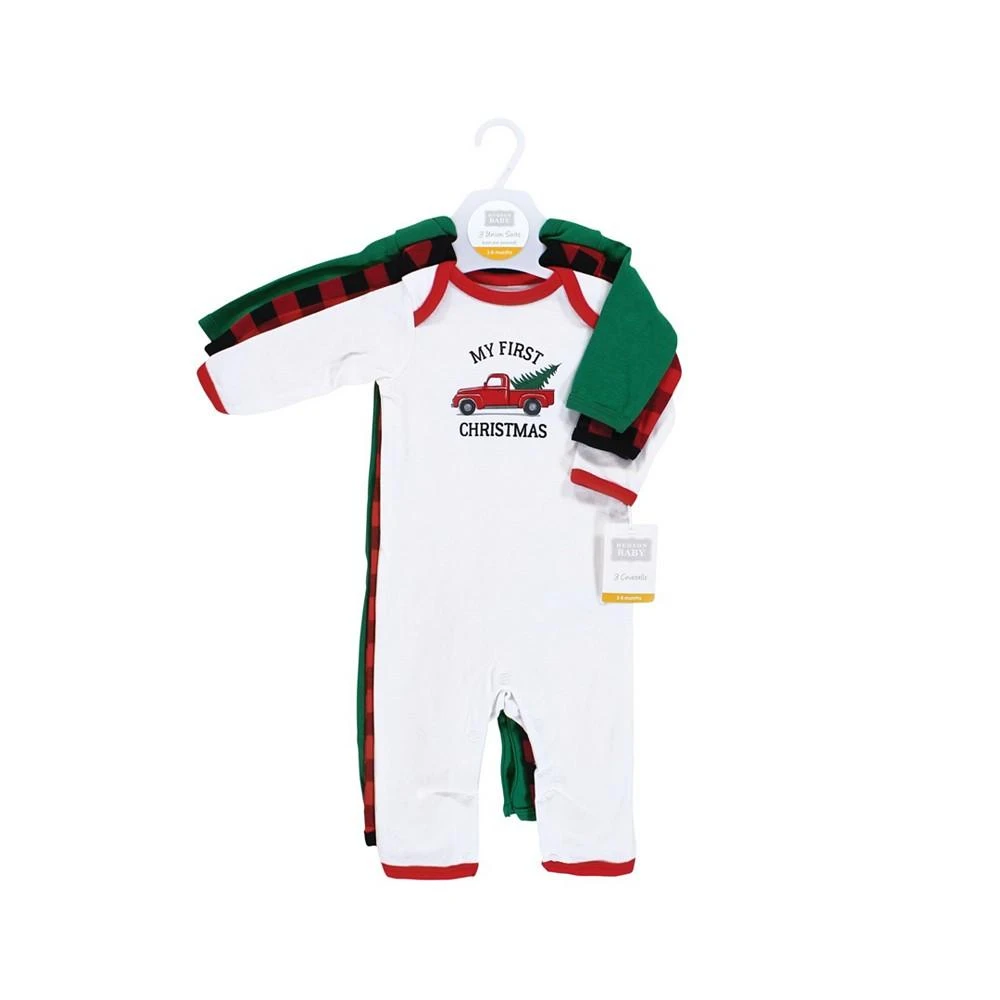 商品Hudson|Baby Girls and Boys Christmas Cotton Coveralls, Pack of 3,价格¥166,第2张图片详细描述