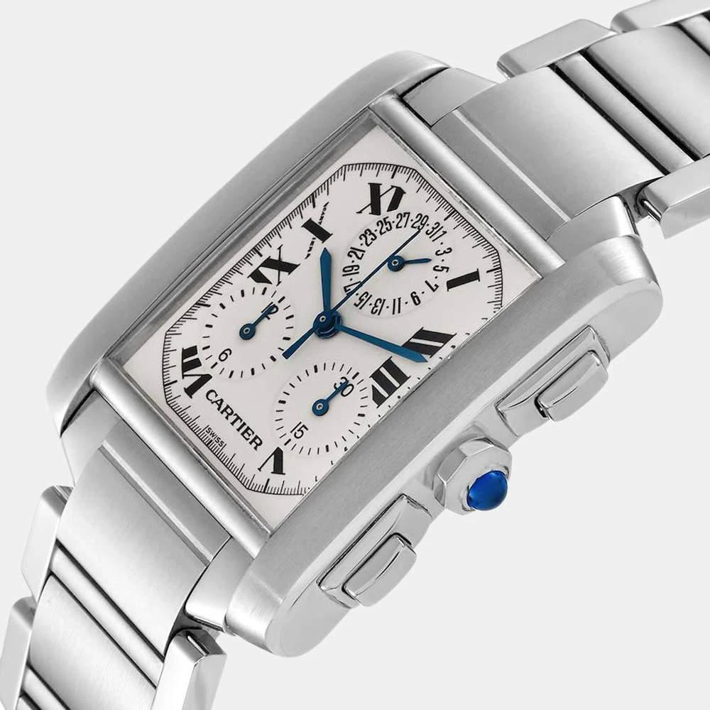 商品[二手商品] Cartier|Cartier Silver Stainless Steel Tank Francaise W51001Q3 Quartz Men's Wristwatch 28 mm,价格¥28709,第2张图片详细描述