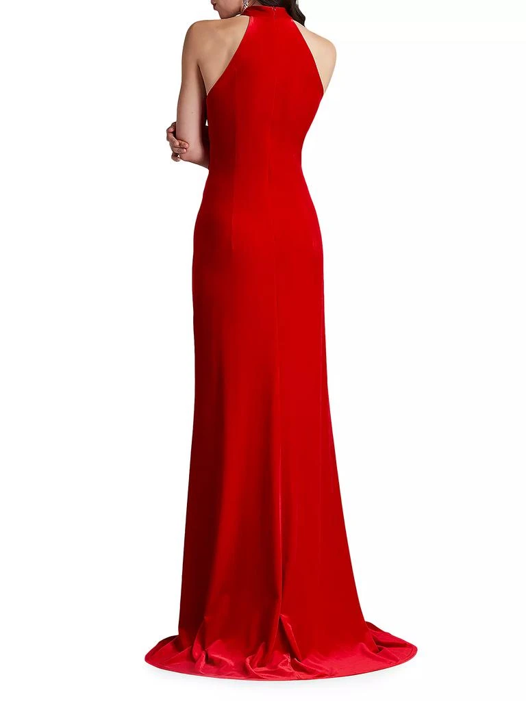 商品Tadashi Shoji|Velvet Twist Halter Gown,价格¥3277,第4张图片详细描述