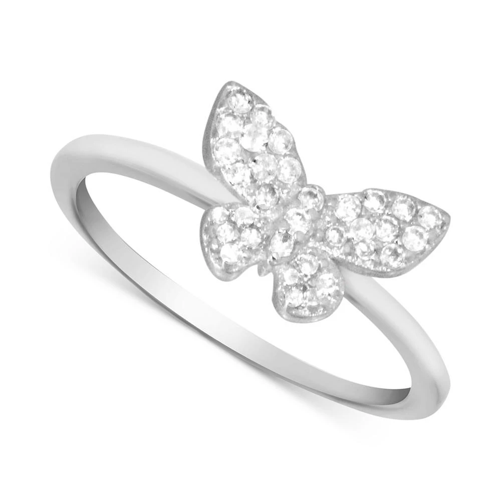 商品Essentials|Cubic Zirconia Butterfly Ring in Silver-Plate,价格¥107,第1张图片