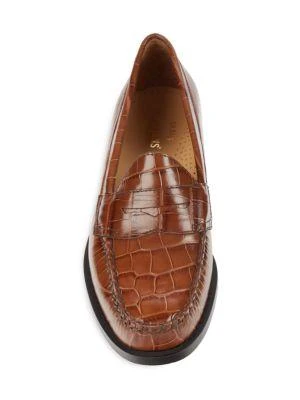 商品G.H. Bass|Logan Croc Embossed Leather Loafers,价格¥639,第5张图片详细描述