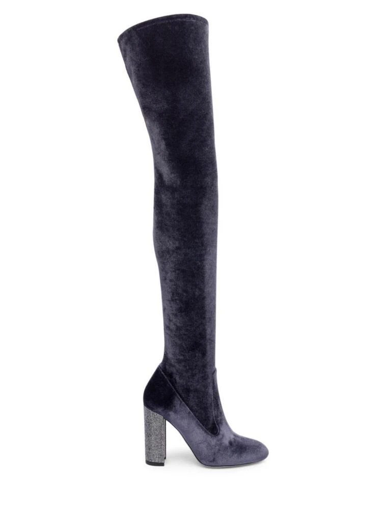 商品Rene Caovilla|Velvet Over-The-Knee Boots,价格¥6402,第4张图片详细描述