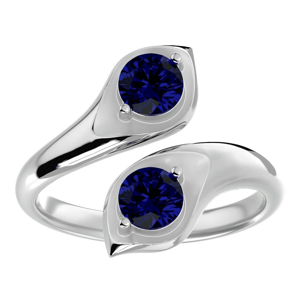商品SSELECTS|1 Carat Two Stone Sapphire Ring In 14 Karat White Gold,价格¥4623,第1张图片