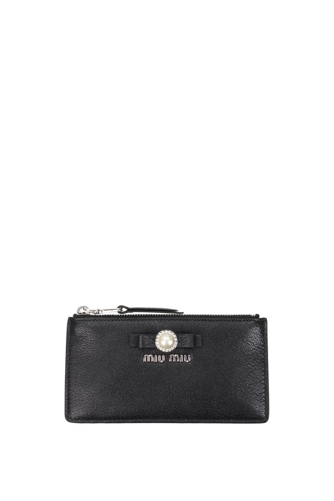 商品Miu Miu|Coin Purses Leather Black,价格¥1616,第1张图片