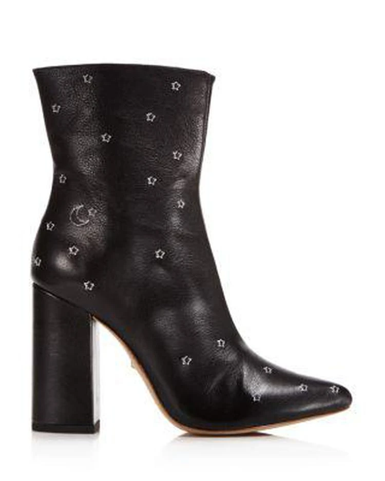 商品Raye|Women's Miles Leather Embroidered Star High-Heel Booties,价格¥1115,第2张图片详细描述