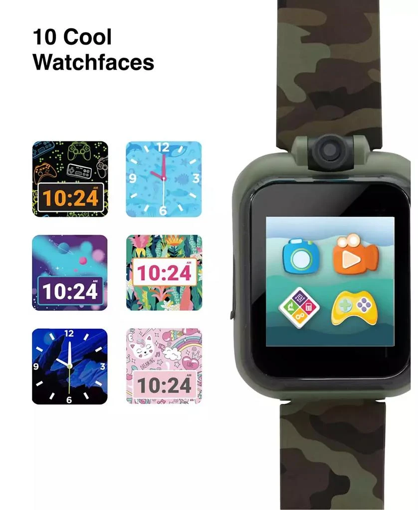 商品Playzoom|Kid's Dark Green Camo Prints Silicone Strap Touchscreen Smart Watch 42mm with Earbuds Gift Set,价格¥187,第2张图片详细描述