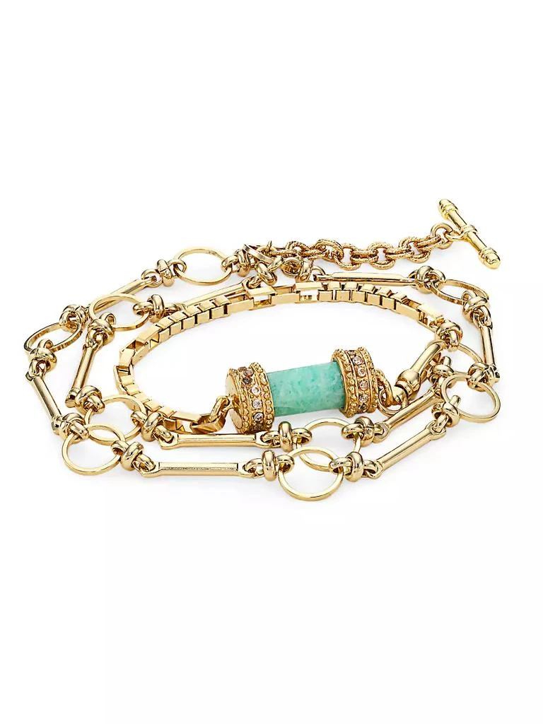 商品Room Service|Deva 24K Gold-Plate & Amazonite Convertible Bracelet,价格¥2440,第5张图片详细描述