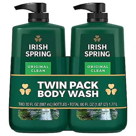 Irish Spring Body Wash for Men, Original Clean (30 fl. oz., 2 pk.)商品第1张图片规格展示