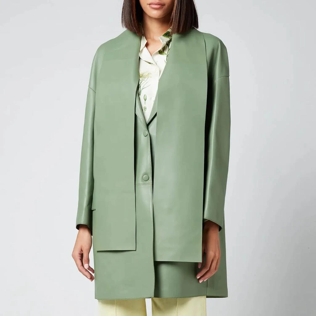 商品Salvatore Ferragamo|Salvatore Ferragamo Women's Long Leather Coat,价格¥3655,第1张图片