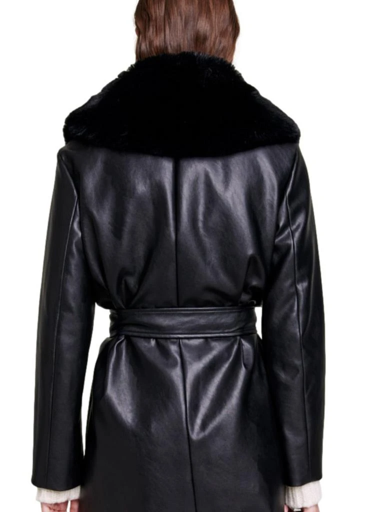 商品Maje|Long leather-effect coat,价格¥2658,第3张图片详细描述